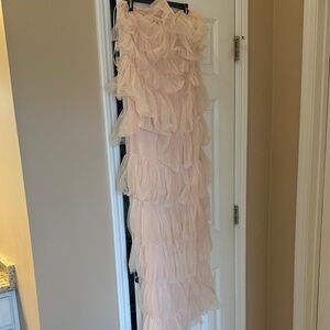 Elegant Pink Ruffled Dress